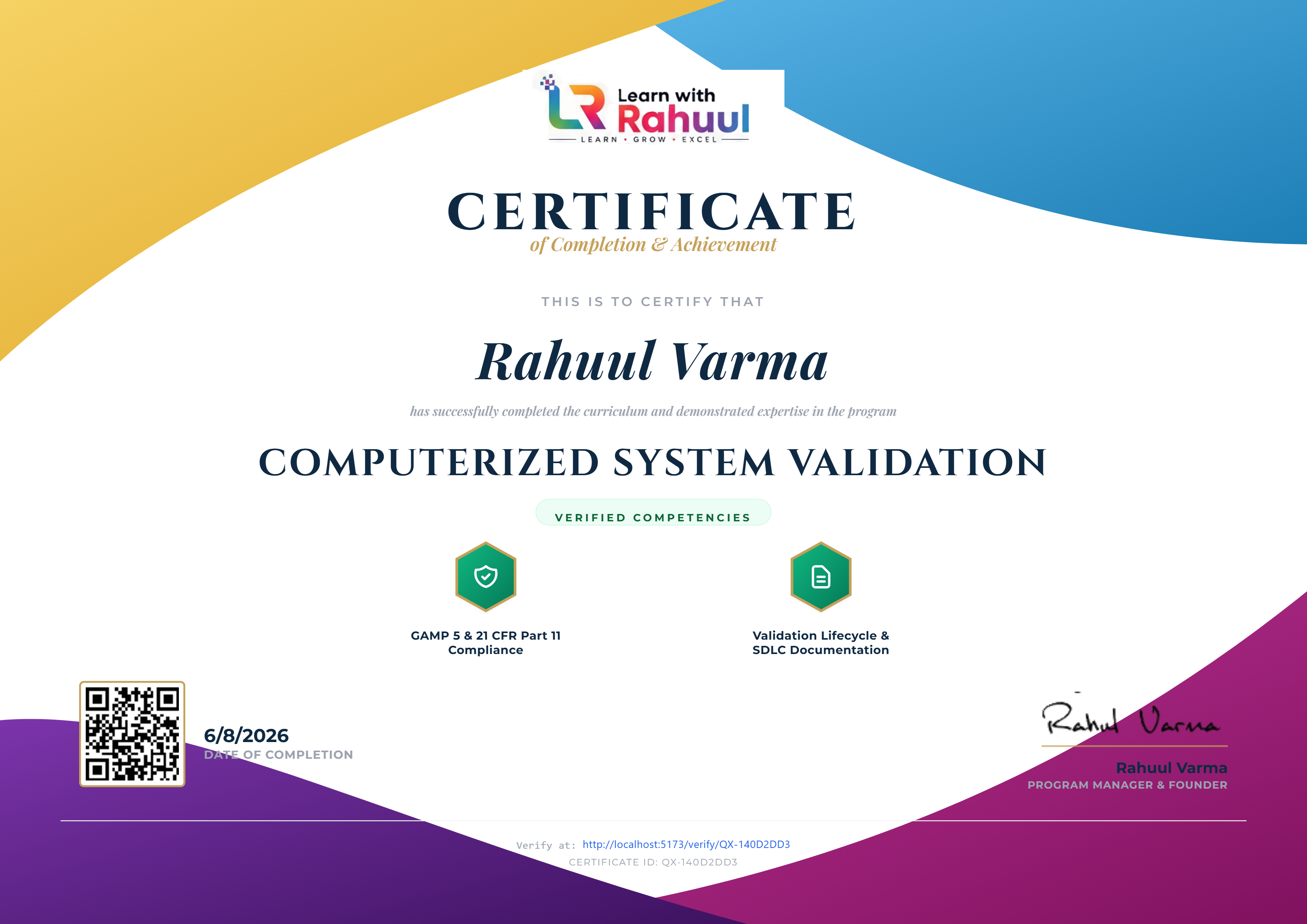 Learn With Rahuul | CSV & Computer System Validation Expert